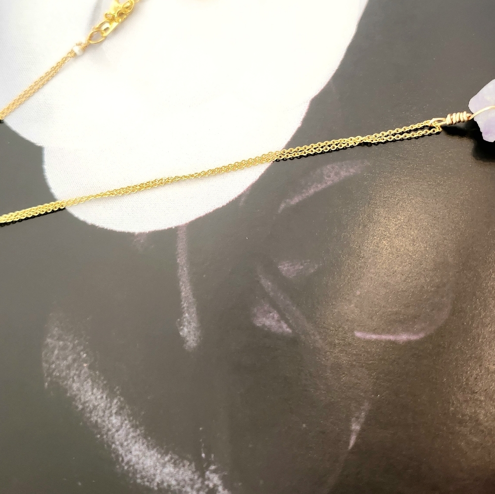 🍍🍋🏖New, 18k goldAmethyst necklace - Picture 5 of 5